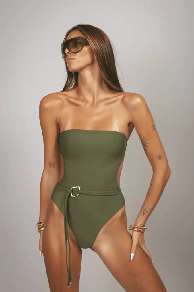 Alaia One Piece in Palm Green
